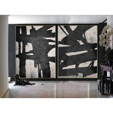 Set Of 2 Extra Large Acrylic Painting On Canvas, Minimalist Painting Canvas Art, Abstract Painting Wall Art, HANDMADE.