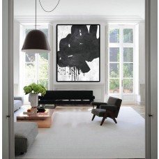 Extra Large Abstract Painting On Canvas, Textured Painting Canvas Art, Black And White Original Art Handmade.