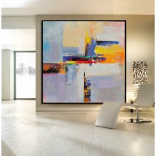 Handmade Large Contemporary Art Canvas PaintingAcrylic Painting, Abstract Canvas Art - By Leo
