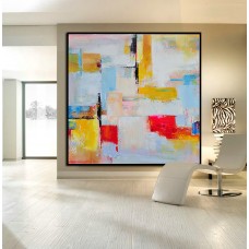 Handmade Large Contemporary Art Canvas PaintingAcrylic Painting, Abstract Canvas Art - By Leo