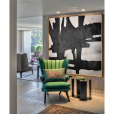 Original Artwork Extra Large Abstract Painting, Acrylic Painting Canvas Art Hand Painted Black White Pink Minimal Painting