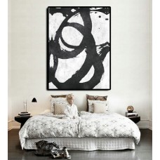 Extra Large Abstract Painting On Canvas, Textured Painting Canvas Art, Black And White Original Art Handmade.