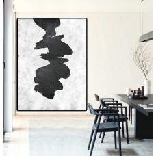 Large Painting On Canvas, Textured Painting Canvas Art, Black And White Original Art.