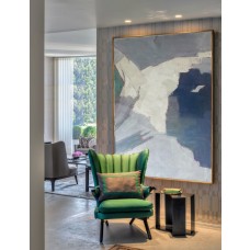 Large Large Abstract canvas art, Painting On Canvas, Contemporary Art Canvas Painting, Black white orange pink blue gray- By Biao