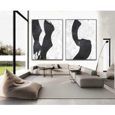 Set Of 2 Extra Large Acrylic Painting On Canvas, Minimalist Painting Canvas Art, Abstract Painting Wall Art, HANDMADE.