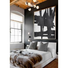 Original Art Large Abstract Painting, Acrylic Painting Canvas Art, Black And White Minimalist Painting.