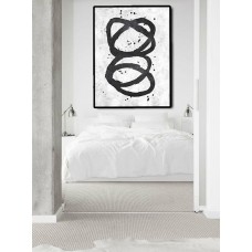 Extra Large Abstract Painting On Canvas, Textured Painting Canvas Art, Black And White Twist CirclesHandmade.