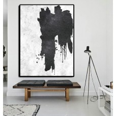 Extra Large Abstract Painting On Canvas, Textured Painting Canvas Art, Black And White Original Art Handmade.