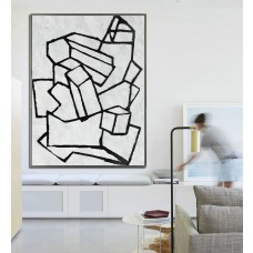Extra Large Abstract Painting On Canvas, Textured Painting Canvas Art, Black And White Original Art Handmade.