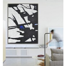Abstract Painting Modern Minimalist Art Original Art Large Canvas Art. Black and White, Hand Painted.