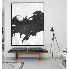 Extra Large Painting On Canvas, Textured Painting Canvas Art, Black And White Original Art Handmade.