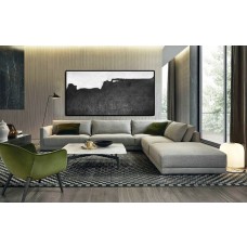 Extra Large 72" Horizontal Acrylic Painting On Canvas, Minimalist Painting Canvas Art, Black And White , HAND PAINTED Original Art.