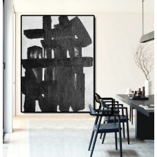 Extra Large Acrylic Painting On Canvas, Minimalist Painting Canvas Art, Black And White Geometrical Painting, HAND PAINTED Original Art.