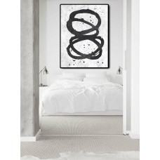 Extra Large Abstract Painting On Canvas, Textured Painting Canvas Art, Black And White Twist CirclesHandmade.