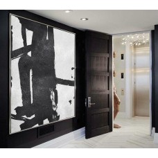 Original Artwork Extra Large Abstract Painting, Acrylic Painting Canvas Art Hand Painted Black And White Minimalst Painting.