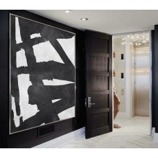 Original Artwork Extra Large Abstract Painting, Acrylic Painting Canvas Art Hand Painted Black And White Minimalism .
