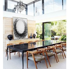 Large Abstract Painting Circle, Acrylic Painting On Canvas Art Original HAND MADE Black And White Minimalst Art.