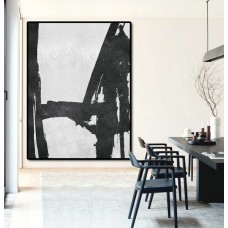 Extra Large Acrylic Painting On Canvas, Minimalist Painting Canvas Art, Black And White Geometrical Painting, HAND PAINTED Original Art.