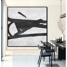 Original Artwork Extra Large Abstract Painting, Acrylic Painting Canvas Art Black And White Minimalist Painting