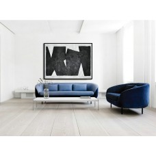 Black White Painting Minimalist Art, Large Canvas Art. Modern Geometric Art.