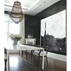 Large Abstract Painting, Hand Made Painting Minimalist Art, Horizontal Large Abstract canvas art On Canvas, Modern Art. Black And White Landscape.