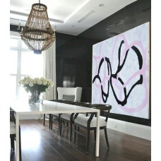 Handmade Painting Large Large Abstract canvas art, Hand Painted Aclylic Painting On Canvas Minimalist Art, Black White Purple.