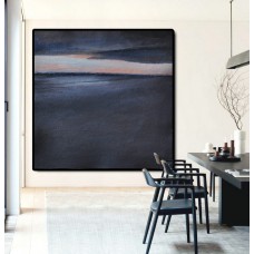 Large Abstract Painting Canvas Art Landscape Painting On Canvas Acrylic Painting Wall Art By Dao. Black White Grey Orange