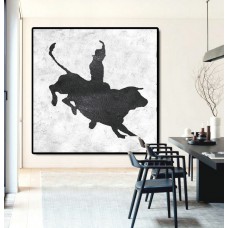 Large Abstract Painting Canvas Art, Painting On Canvas, Bullfight Art.