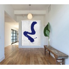 Blue And White Abstract Painting on Canvas, Large Large Abstract canvas art Wall Art, Minimalist Art Hand Made Acrylic Painting.