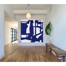 Hand Made Blue White Painting, Minimalist Large Abstract canvas art Canvas Art, Large Wall Art Home Decor, Acrylic Painting On Canvas