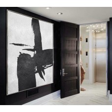 Original Artwork Extra Large Abstract Painting, Acrylic Painting Canvas Art Hand Painted Black And White Minimalst Painting.