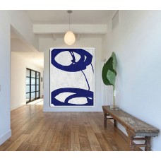 Blue And White Abstract Painting on Canvas, Large Large Abstract canvas art Wall Art, Minimalist Art Hand Made Acrylic Painting.