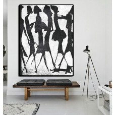 Extra Large Abstract Painting On Canvas, Textured Painting Canvas Art, Black And White Original Art Handmade.