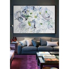 Abstract flower Oil Painting On Canvas, Original Art, Impressionist Landscape Painting 
