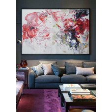 Abstract flower Oil Painting On Canvas, Original Art, Impressionist Landscape Painting 