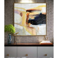 Large Contemporary Art On Canvas, Hand Paint Abstract Painting by Leo.