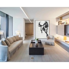 Black White Horse, Hand Made Extra Large Canvas Painting, Abstract Painting on Canvas, Original Art.