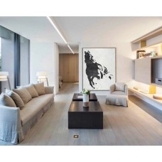 Black White Horse, Hand Made Extra Large Canvas Painting, Abstract Painting on Canvas, Original Art.