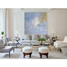 Abstract Oil Painting, Contemporary Art. Hand Paint Large Art  Yellow, Blue, Gray, etc.