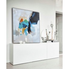 Large Contemporary Art On Canvas, Hand Paint Abstract Painting by Biao, Blue, green, brown, etc.