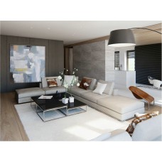 Palette Knife Painting On Canvas, Hand Paint Large Clean Modern Art by Leo