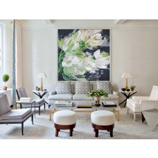 Abstract flower Oil Painting On Canvas, Original Art, Impressionist Landscape Painting by Jackson