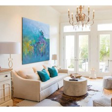 Large Abstract Oil Painting, Contemporary Art. Handmade by Jackson, blue, yellow, green, purple, etc.
