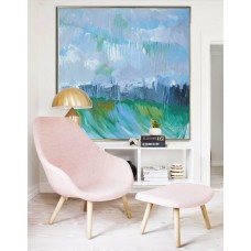 Large Abstract Oil Painting, Contemporary Art. Handmade by Jackson, blue, green, yellow, gray, etc.