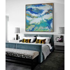Abstract Oil Painting On CanvasLandscape Painting. IN STOCK, One-of-a-kind. 48"x48" - By Sambo.