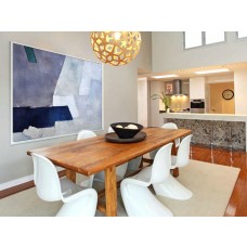 Contemporary Canvas Art, Original Art. Hand paint. blue, grey, green. t - By Biao