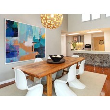 Palette Knife Painting, Huge Abstract Canvas Art, Original Artwork by Leo. Hand paint. blue, green, purple, etc.