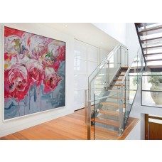 Abstract flower Oil Painting On Canvas, Original Art, Impressionist Landscape Painting 