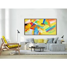 Palette Knife Painting, Original Horizontal Wall Art, Large Abstract canvas art Canvas Painting, Large Art. - By Leo